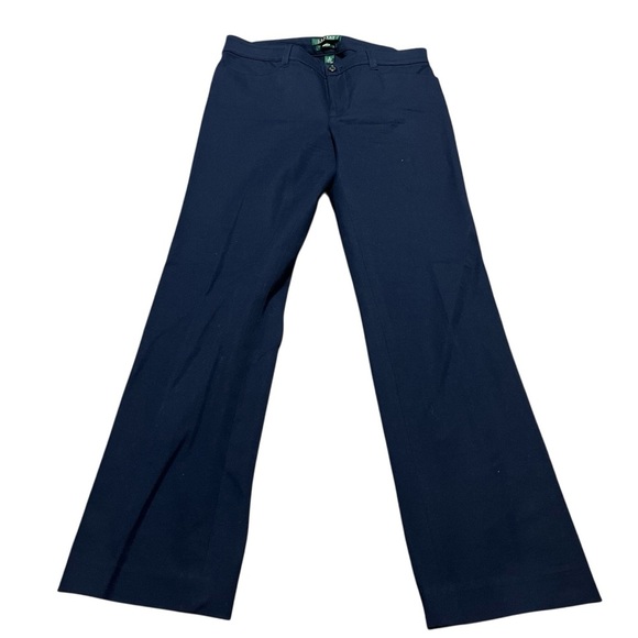 Lauren Ralph Lauren Navy Wide Leg Adelle Trousers Size 8 Business Casual Office - Picture 1 of 6